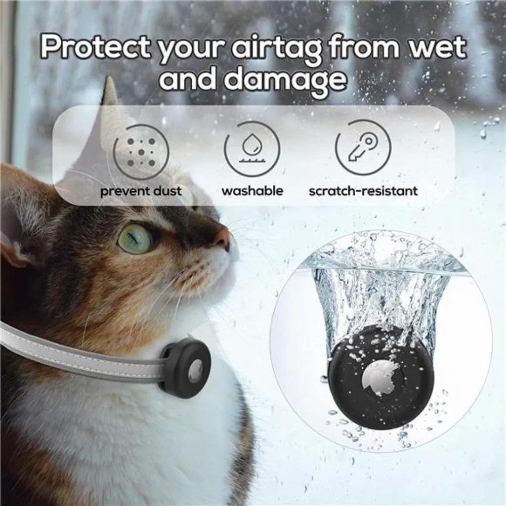 2 Pack Silicone Airtag Cat Collar Holder for Apple AirTags